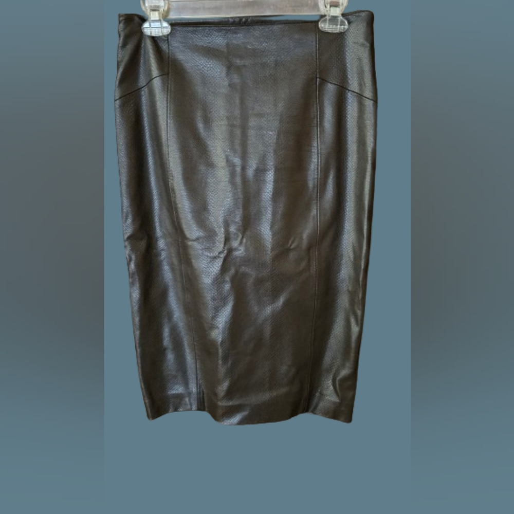 NWOT Zara Basic Faux Leather Embossed Skirt